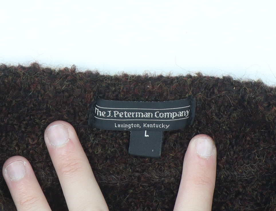 The J. Peterman Company Women's Brown Wool Cardigan L
