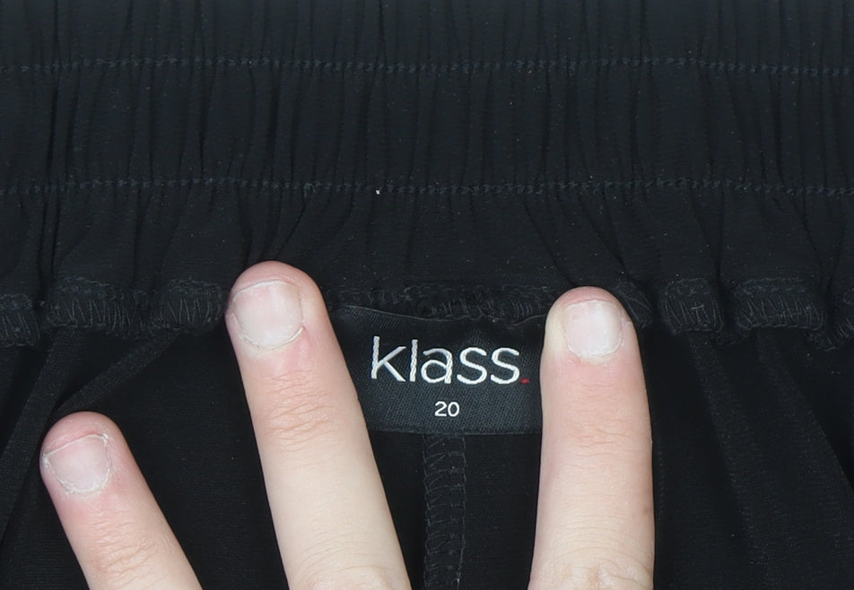 Klass Women’s Black Size 20 Stretch Tapered Trousers with Sequin Detail