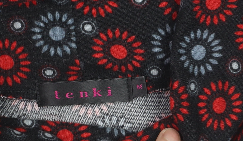 Tenki Women’s Black Red Geometric Cowl Neck Bodycon Dress M