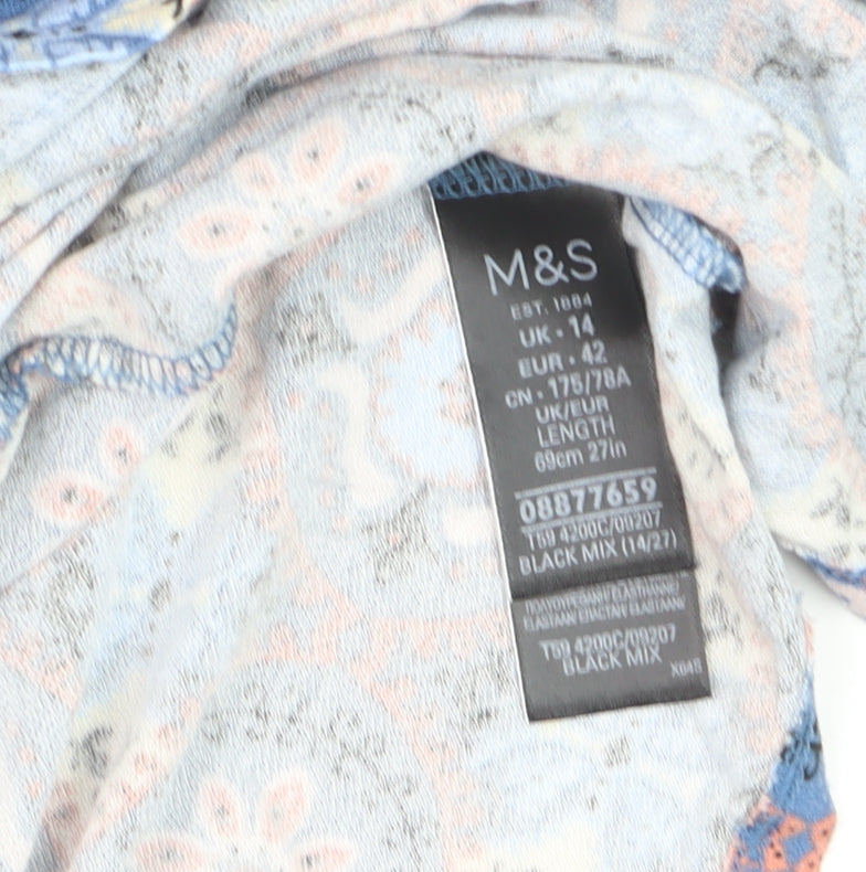 Marks and Spencer Women’s Multicoloured A-Line Jersey Skirt Size 14