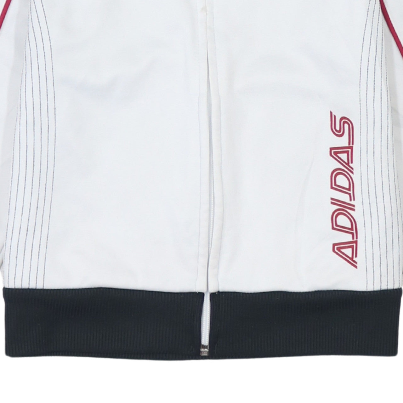 Adidas Women White Full Zip Sweatshirt Size 12 Logo Sportswear