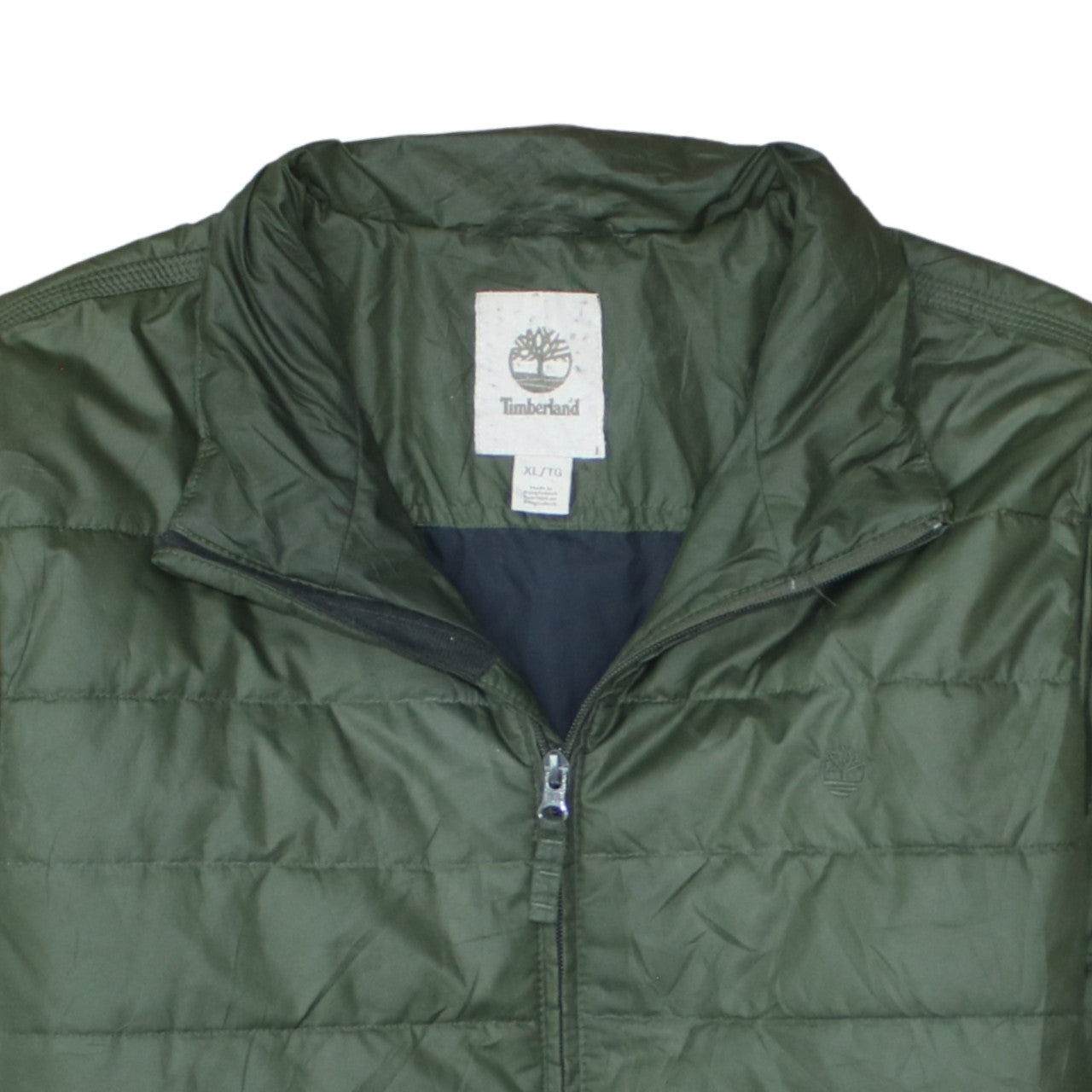 Timberland Men's Green XL Puffer Jacket Lightweight Nylon Quilted Coat
