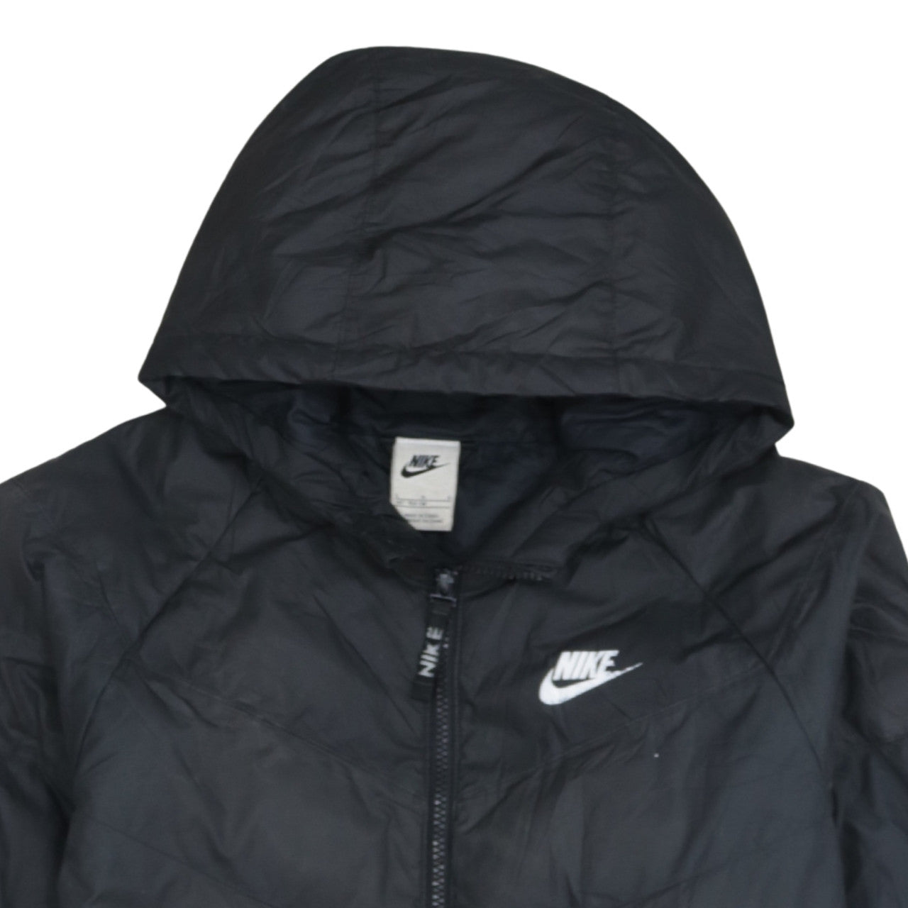 Nike Boys Black Hooded Puffer Jacket Size 158 L Winter Coat