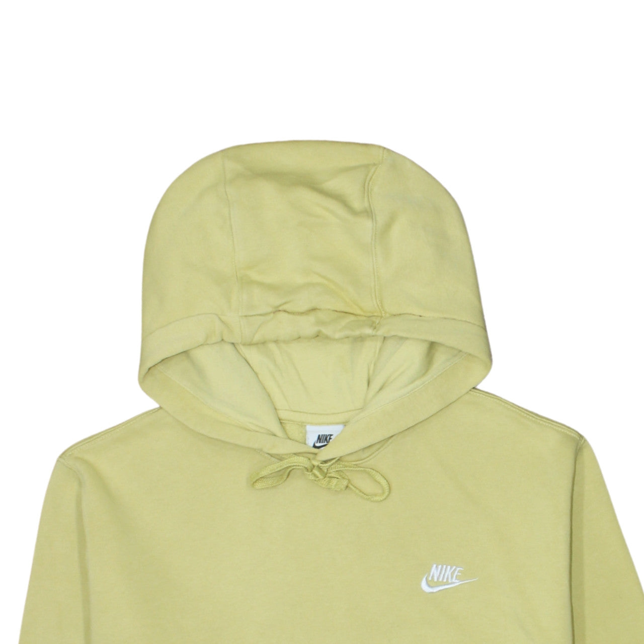 Nike Womens Yellow Pullover Hoodie Medium Cotton Blend
