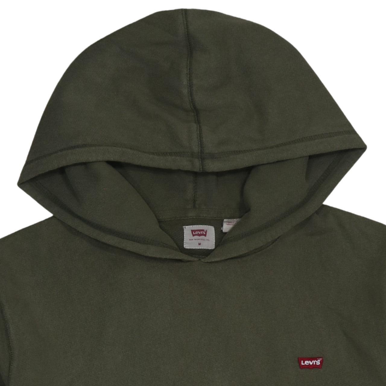 Levi's Men's Green Pullover Hoodie Size M Logo Fleece Sweatshirt