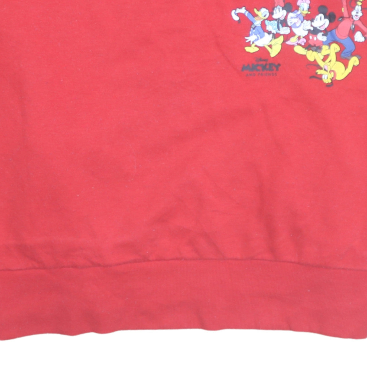 Disney Mickey & Friends Red Sweatshirt Women L Pullover Crew Neck