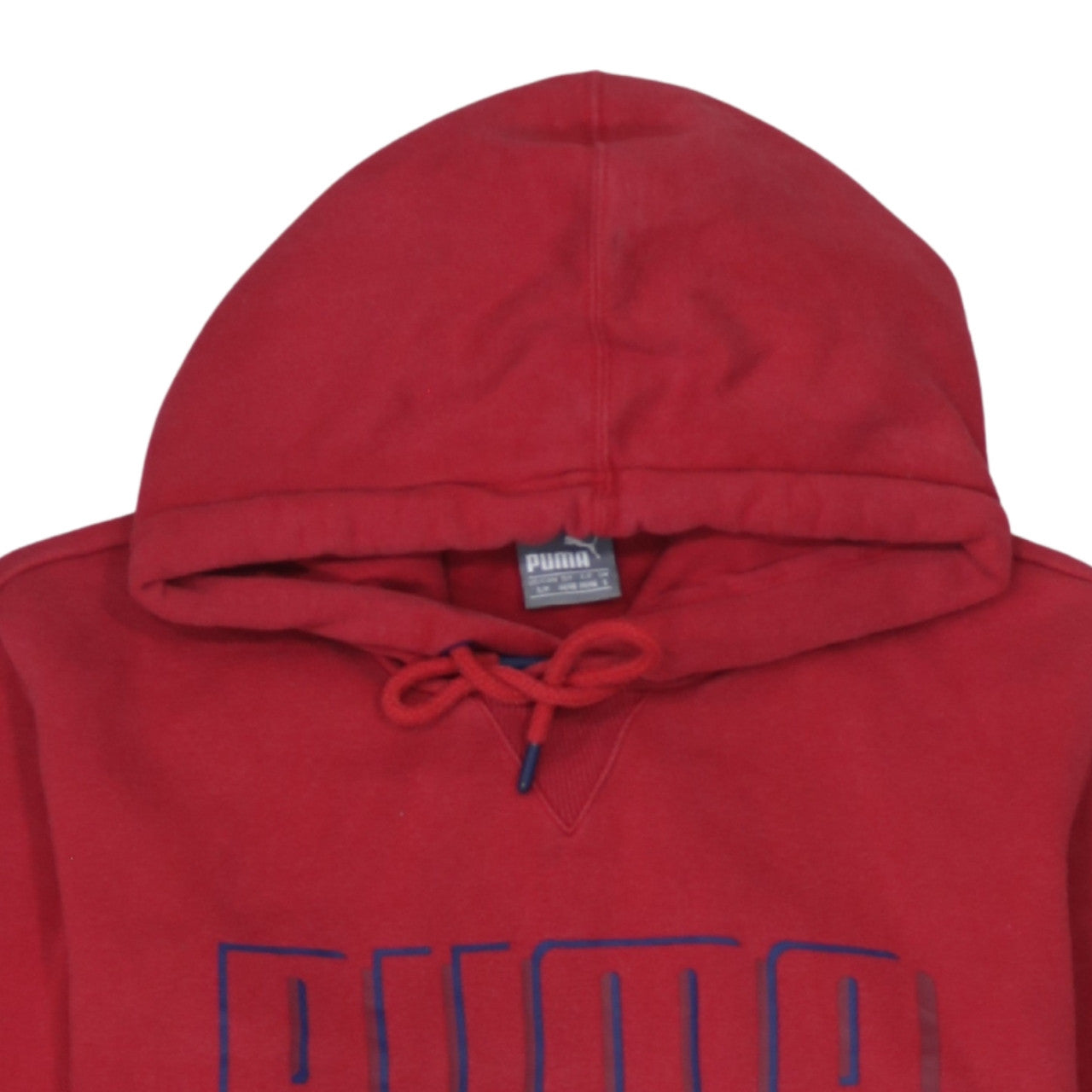 Puma Mens Red Pullover Hoodie Small Athletics Logo Fleece Sportswear