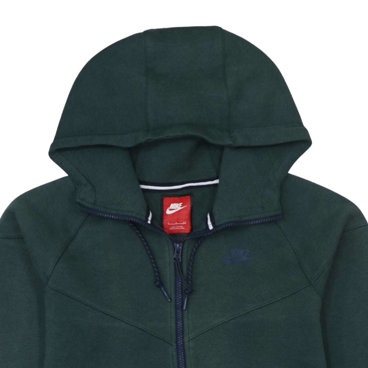 Nike Men's Green Full Zip Hoodie Size S Sportswear Cotton Blend