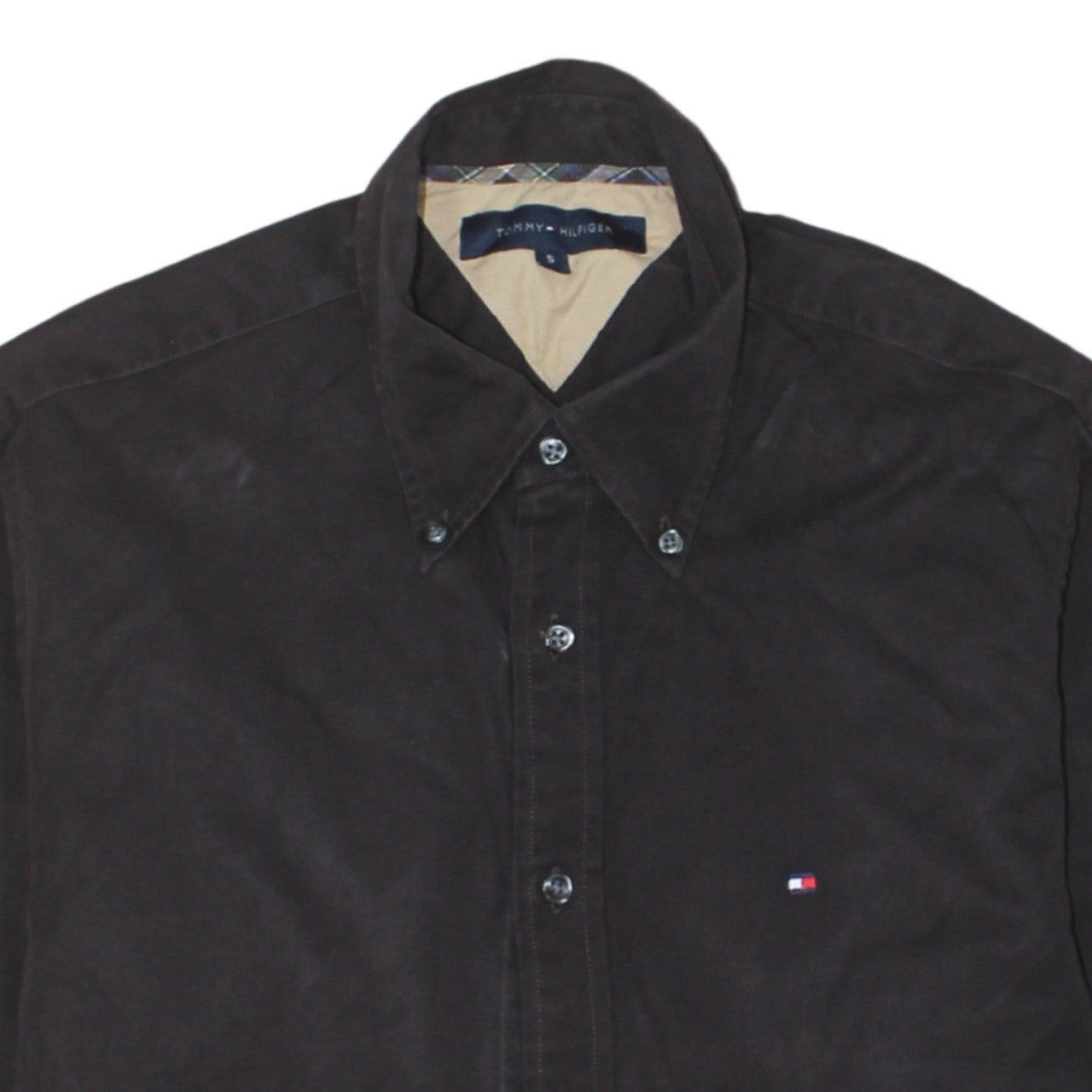 Tommy Hilfiger Men's Brown Corduroy Button-Down Shirt Size S