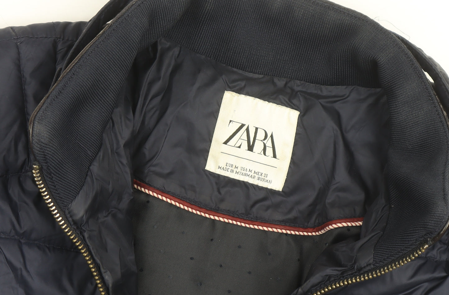 Zara Women Blue Quilted Puffer Jacket Size 12 Lightweight