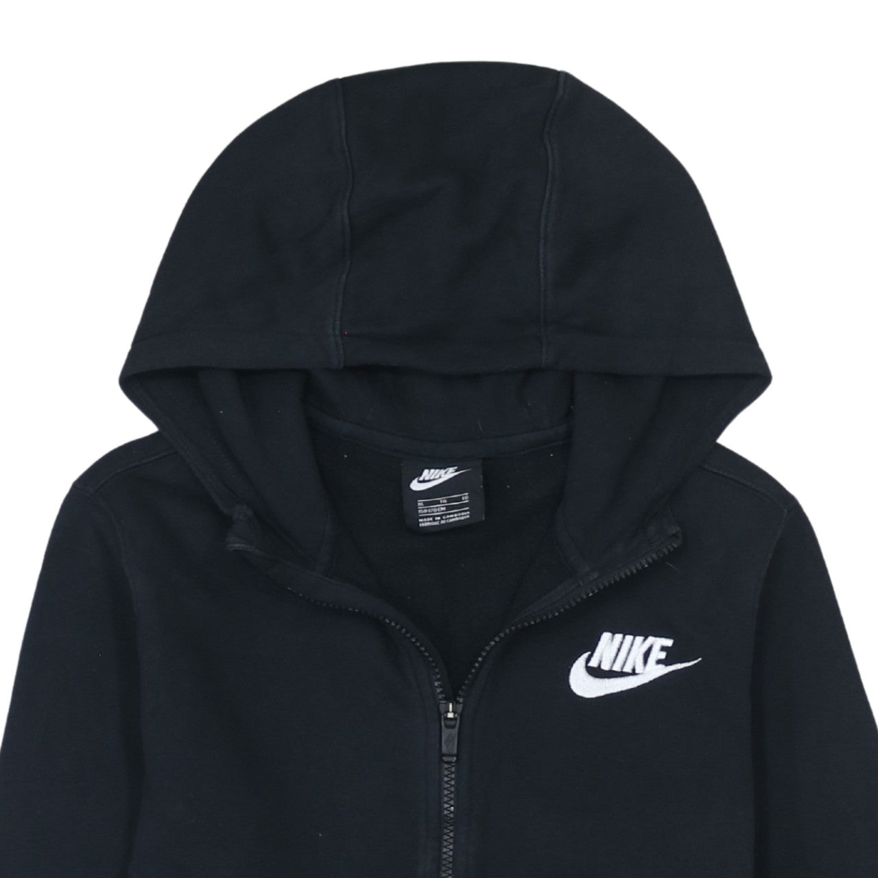 Nike Boys Black Full Zip Hoodie XL Fleece Hooded Sweatshirt