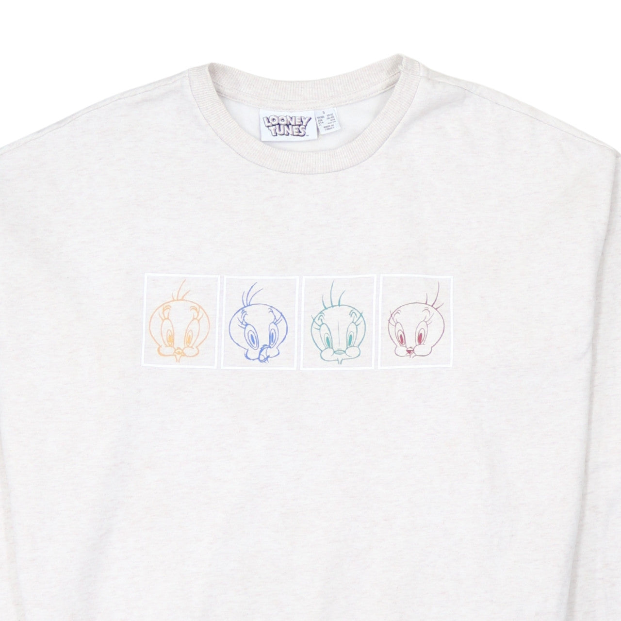 Primark Looney Tunes Tweety Beige Women's Small Pullover Sweatshirt