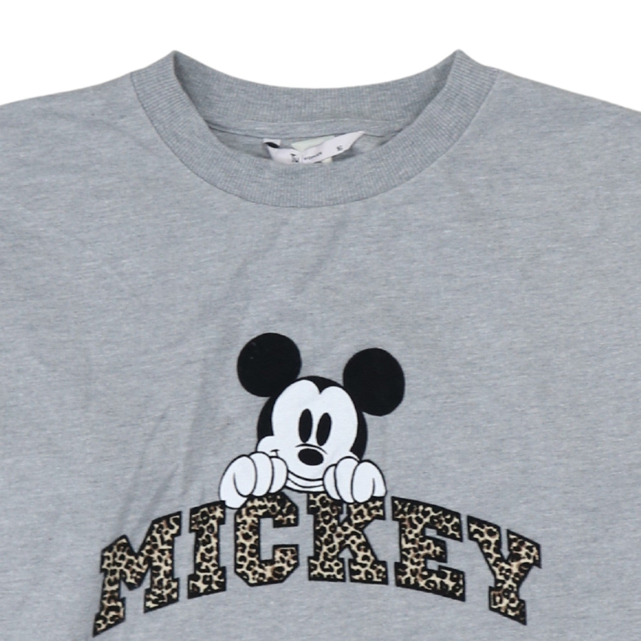TU Woman Grey Disney Mickey Sweatshirt Size 16 Leopard Print
