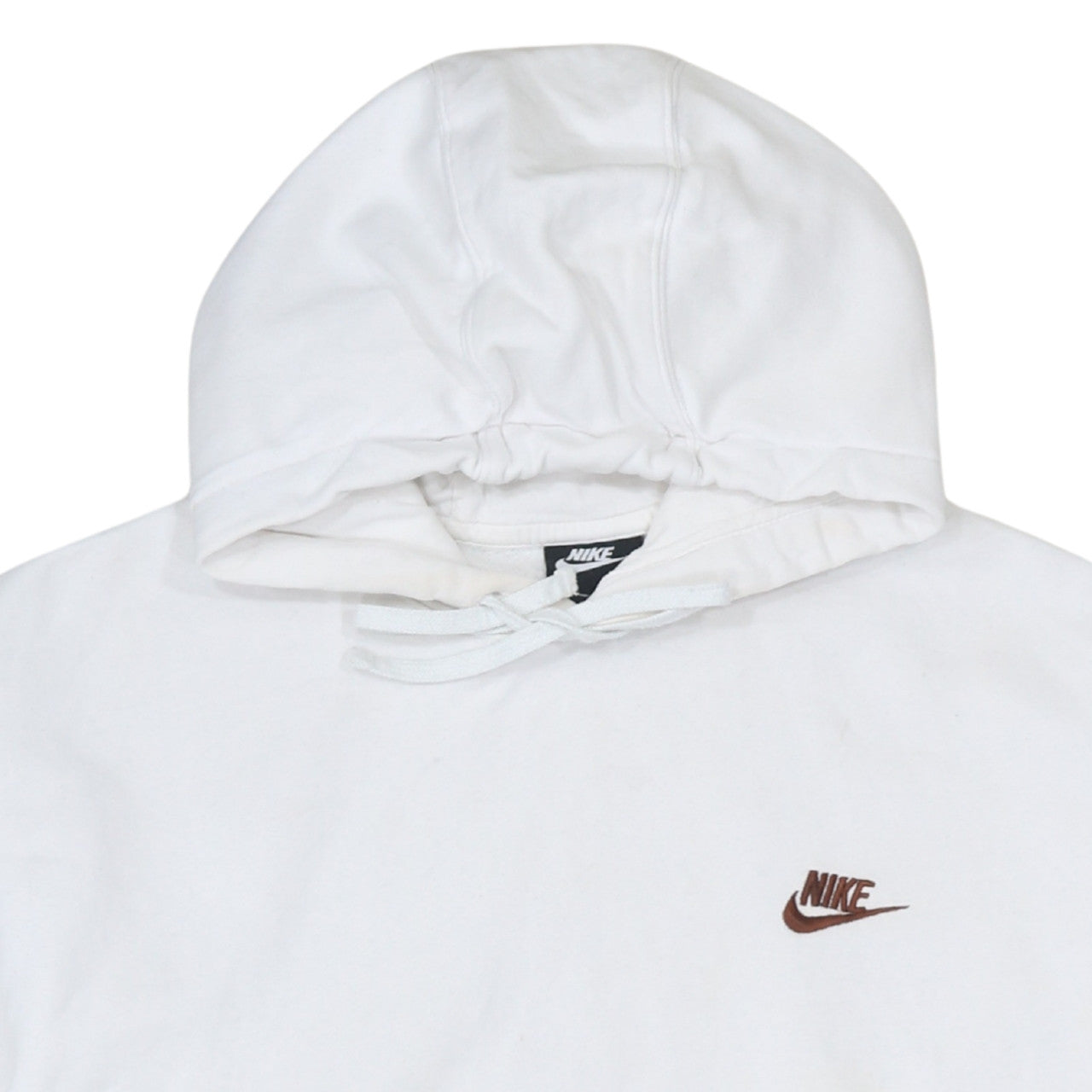 Nike Men's White XL Pullover Hoodie with Logo Pocket