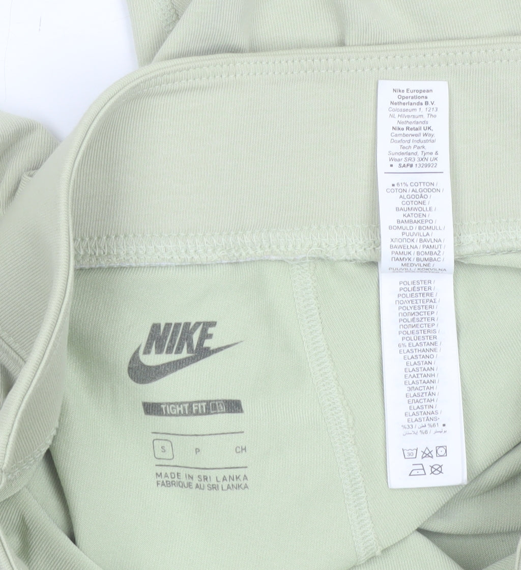 Nike Women’s Green Biker Shorts Small Tight Fit Cotton Blend