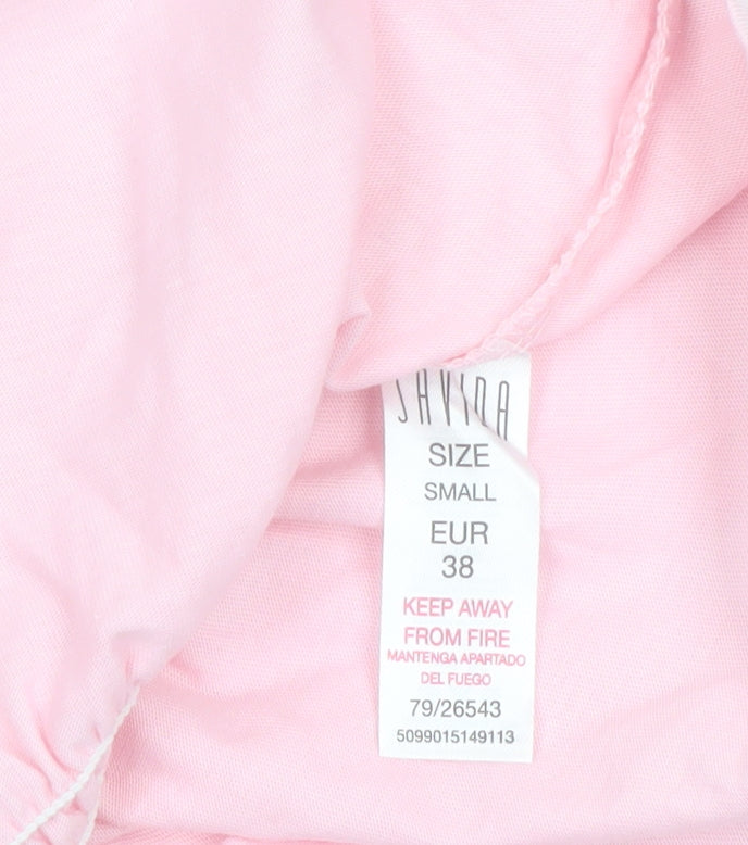 Savida Women's Pink Sleeveless Tunic Blouse Size S 100% Cotton