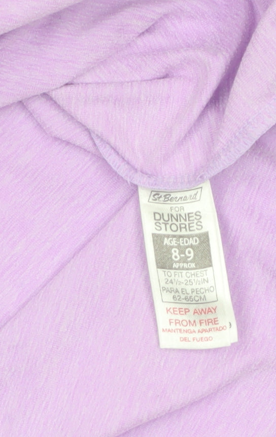Dunnes Stores Girls Purple Long Sleeve Basic T-Shirt 8-9 Years