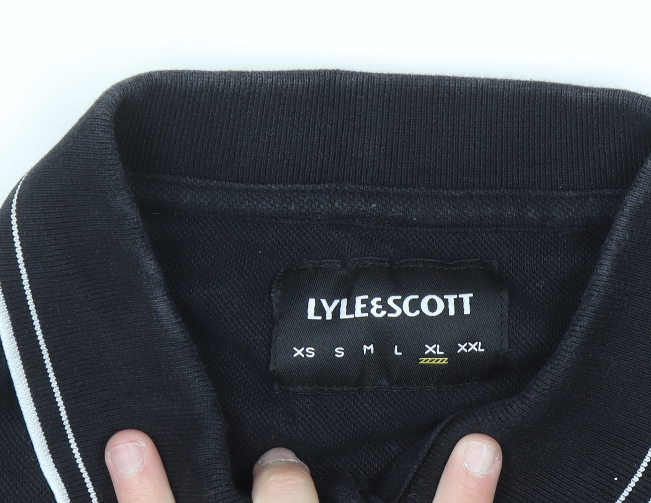 Lyle & Scott Men's Black Polo Shirt Size L Cotton Short Sleeve Classic