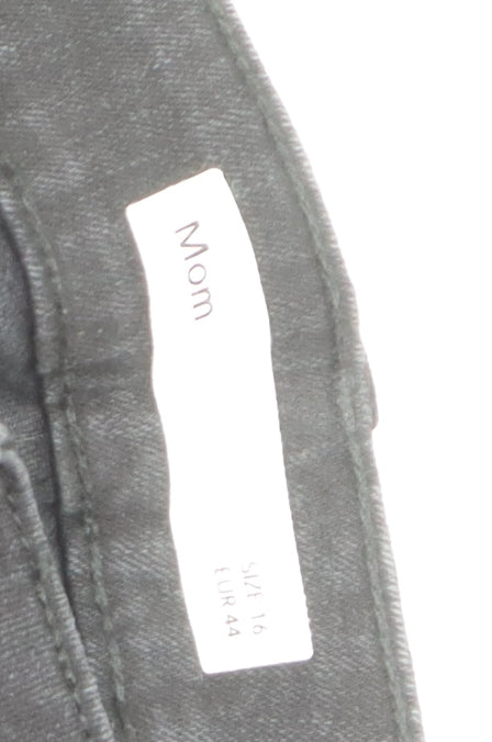 Dunnes Stores Women’s Black Mom Jeans Size 16 High Rise Stretch Denim