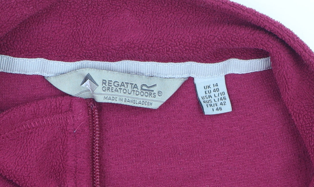Regatta Great Outdoors Women Burgundy 1/2 Zip Fleece Pullover UK 14