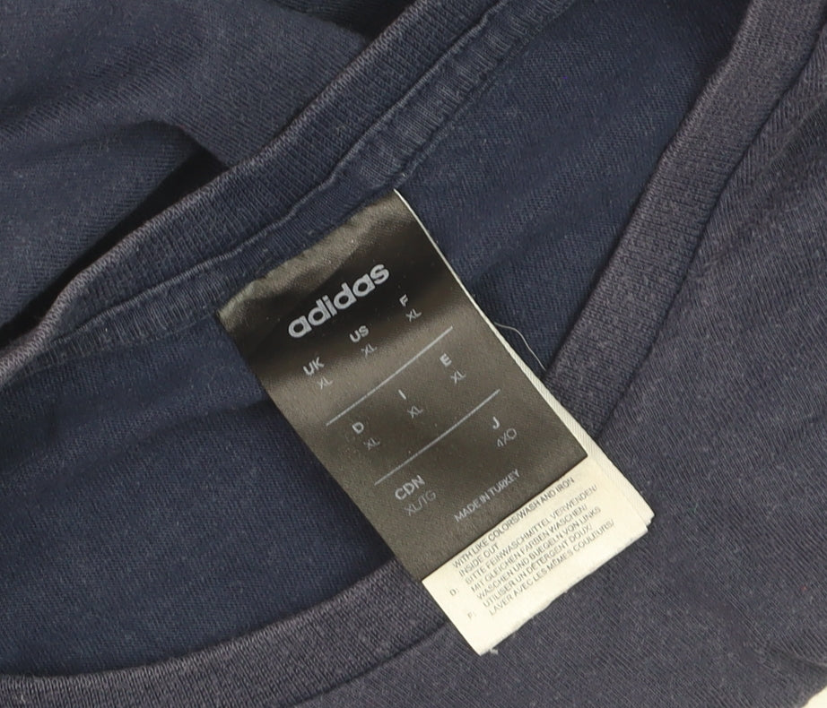 Adidas Men's Navy Blue XL Crew Neck Short Sleeve T-Shirt