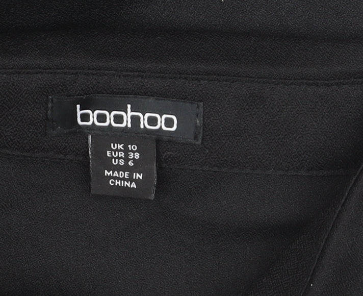 Boohoo Women’s Black Long Sleeve Ruffle Shirt Dress UK 10