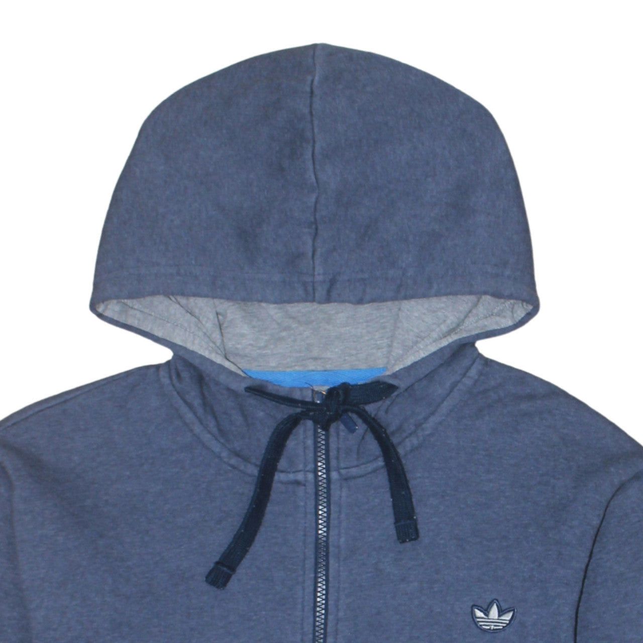 Adidas Men Blue Full Zip Hoodie L Regular Fit Sports Sweatshirt