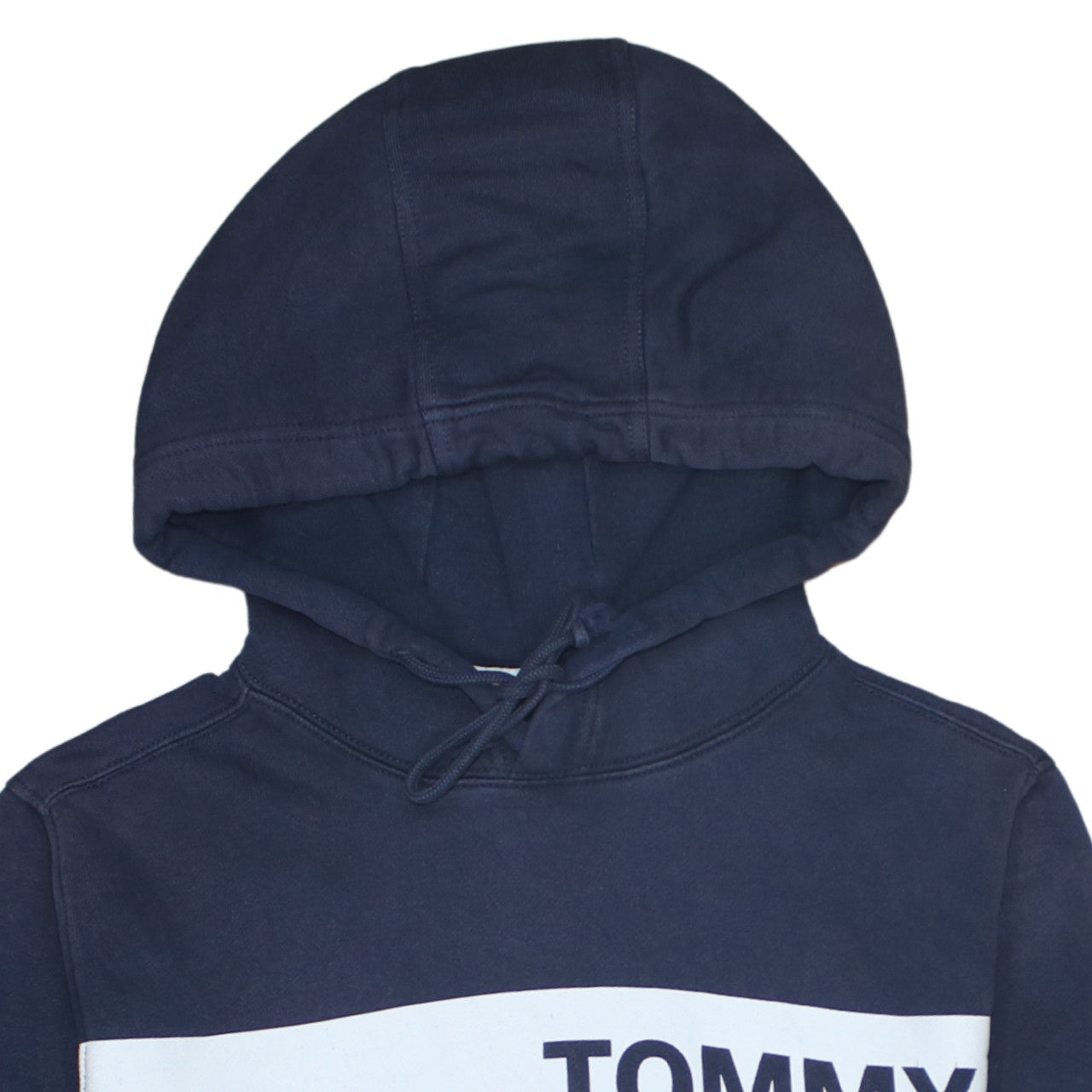 Tommy Jeans Men’s Blue Pullover Hoodie L Logo Fleece Sweatshirt