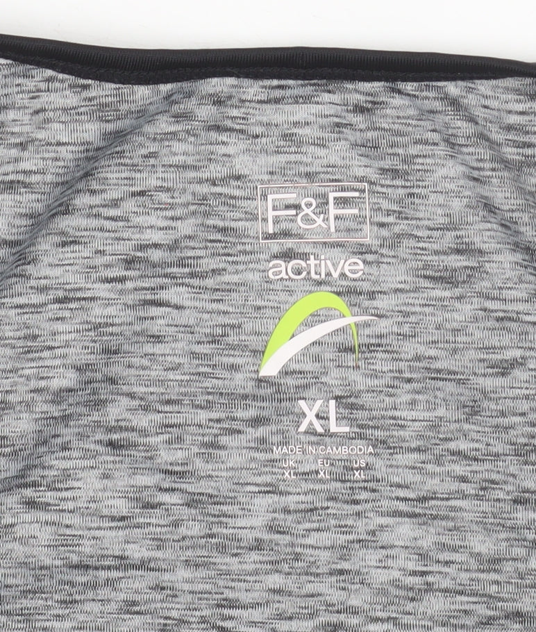 F&F Women’s Black Grey Racerback Active Tank Top XL