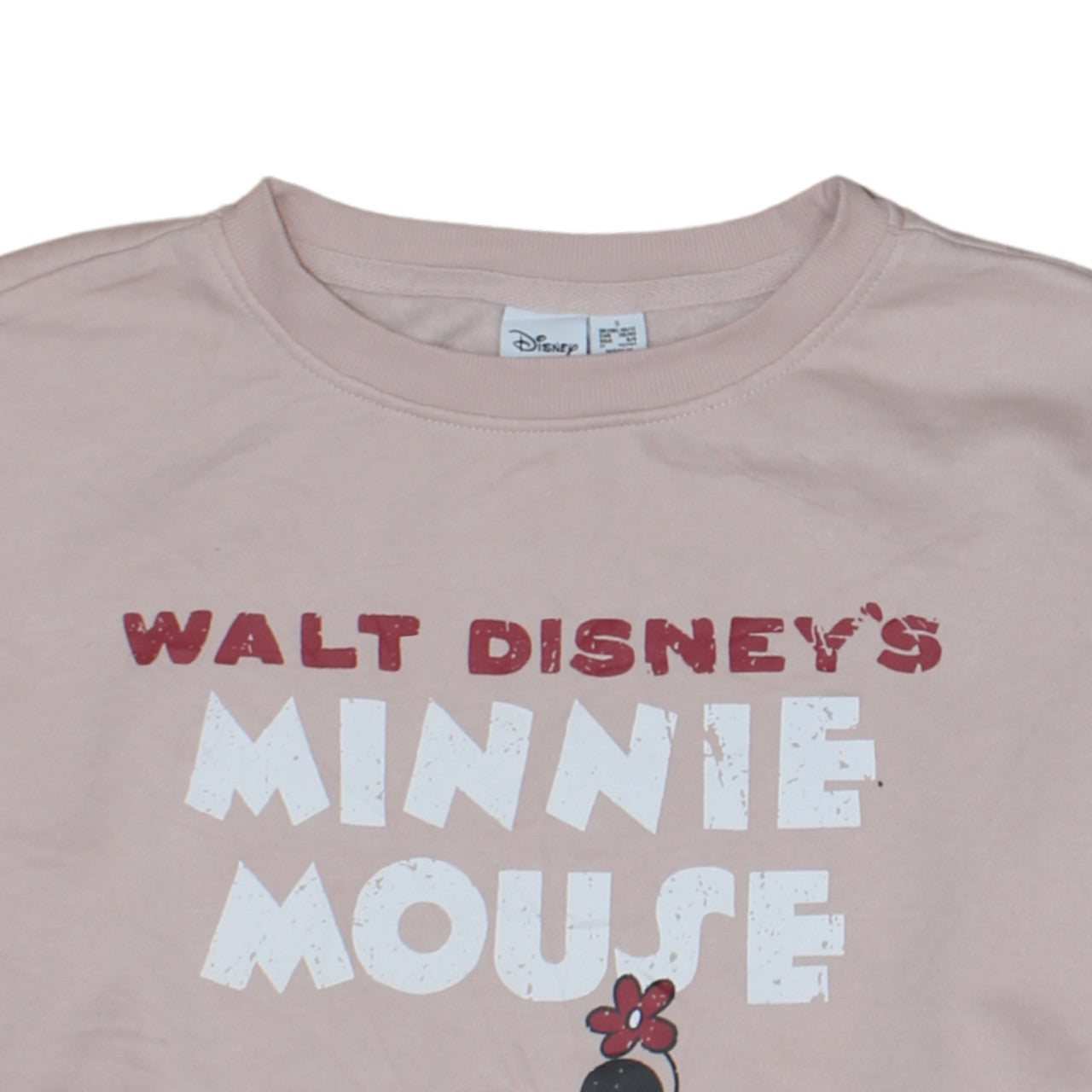 Disney Women's Pink Minnie Mouse Pullover Sweatshirt Size S
