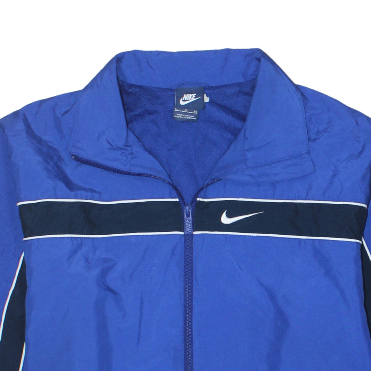 Nike Men's Blue Track Jacket Size L Polyester Full Zip Activewear