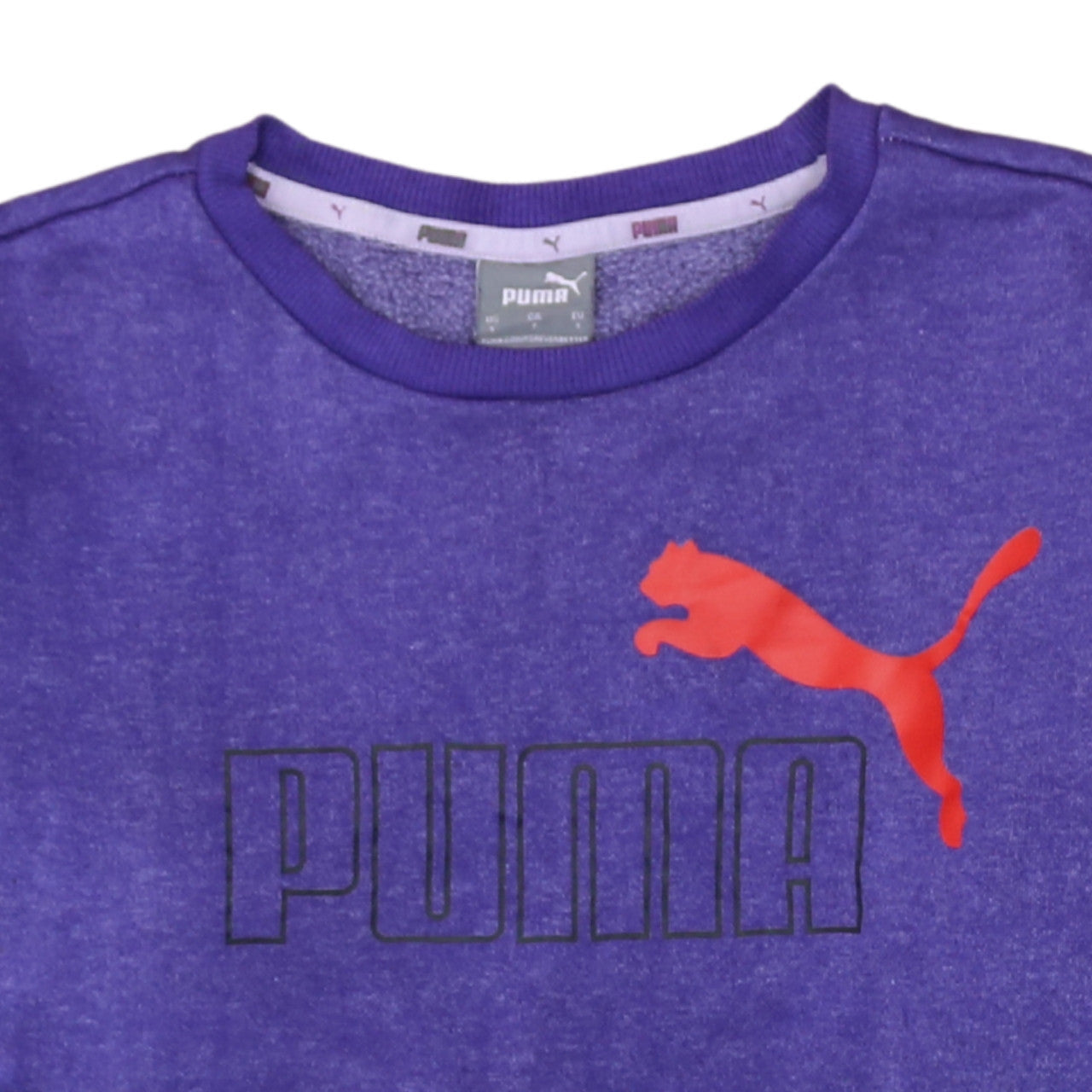 Puma Women's Purple Logo Crew Neck Sweatshirt Size S