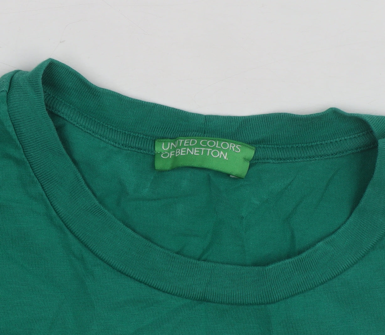 United Colors of Benetton Men's Green Cotton Crew Neck T-Shirt M