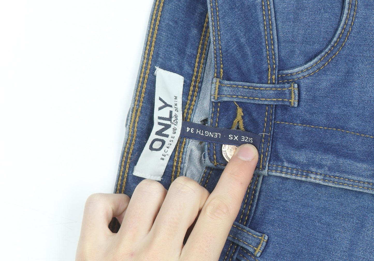 ONLY Women's Blue Skinny Denim Jeans XS Length 34 Slim Fit