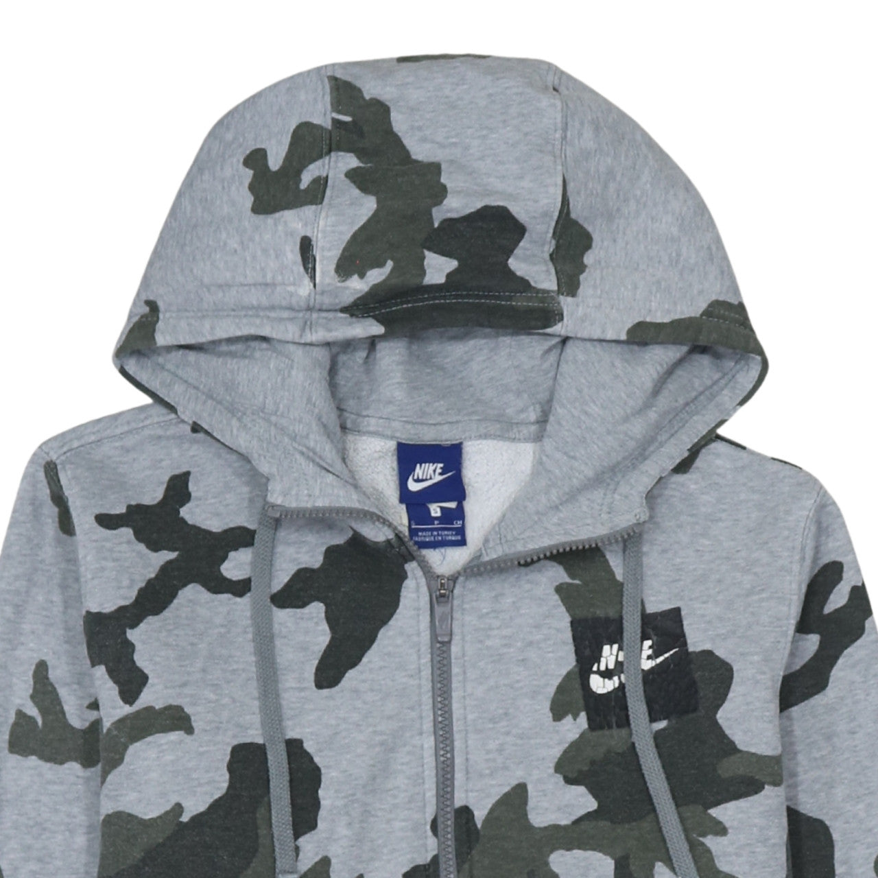 Nike Men's Grey Camouflage Full Zip Hoodie Size S