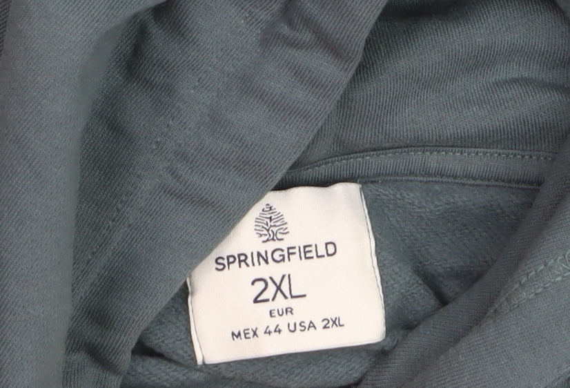 Springfield Men’s Green 2XL Pullover Hoodie with Embroidered Logo