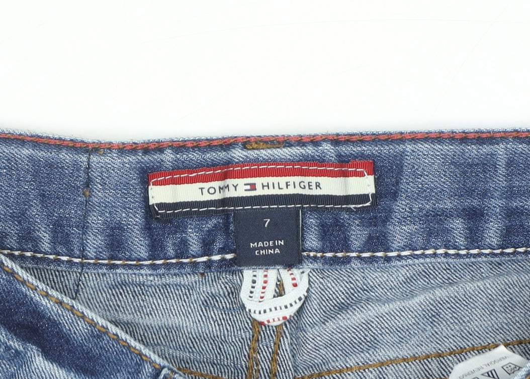 Tommy Hilfiger Boys Blue Straight Jeans 7 Years Adjustable Waist Denim