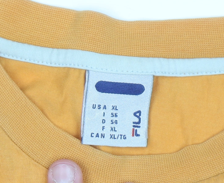 FILA Men's Orange XL Sleeveless Cotton Casual Shirt Top
