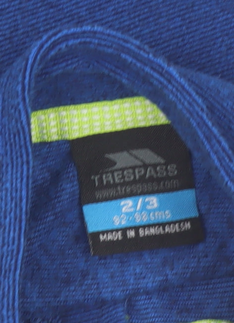 Trespass Boys Blue Fleece 1/4 Zip Pullover Sweatshirt 2-3 Years