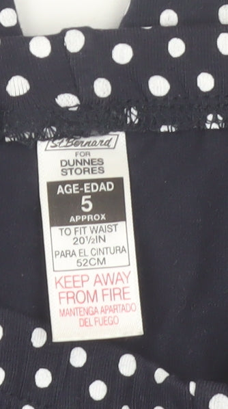 St. Bernard for Dunnes Girls Black Polka Dot Biker Shorts Age 5