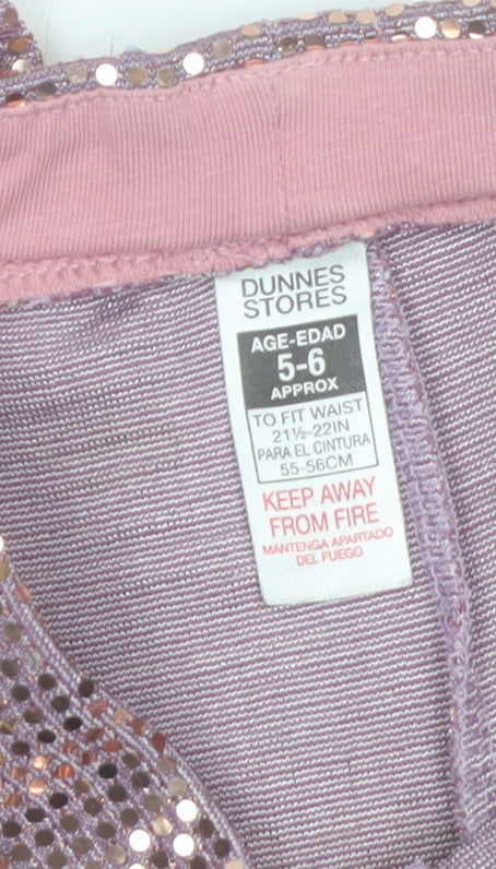 Dunnes Stores Girls Pink Sequin Party Jeggings 5-6 Years