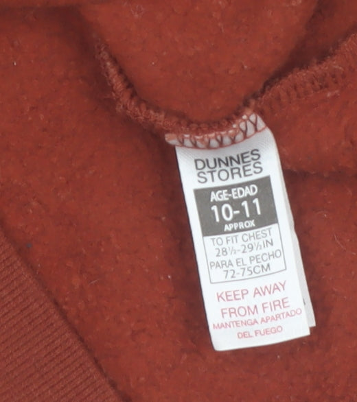Dunnes Stores Boys Brown Collared Henley Sweatshirt 10-11 Years Outdoor Graphic