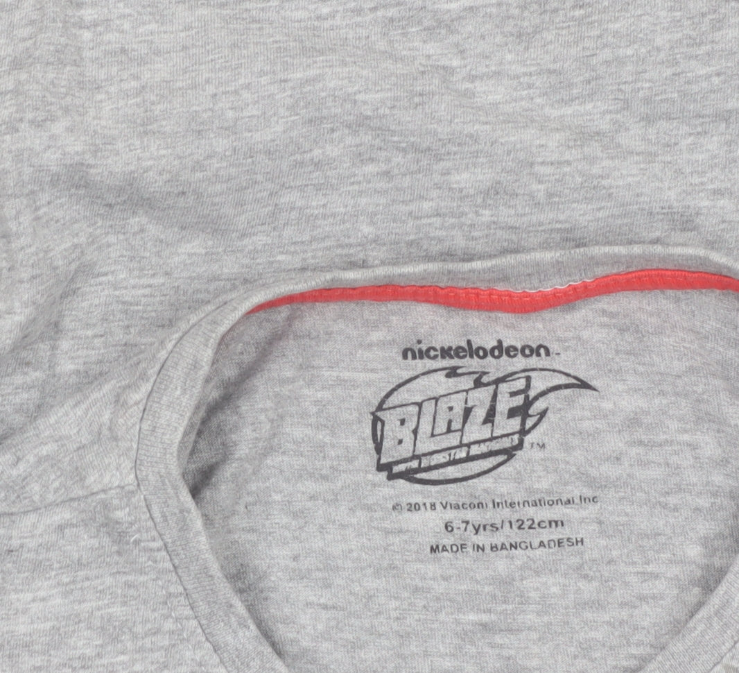 Nickelodeon Boys Grey Blaze and the Monster Machines T-Shirt 6-7 Years