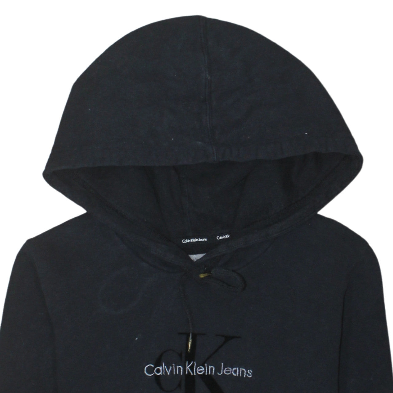 Calvin Klein Jeans Womens Black Pullover Hoodie Size M 100% Cotton