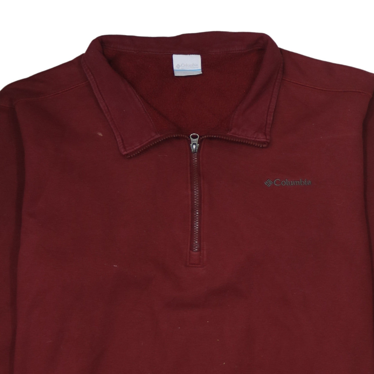 Columbia Mens Red 1/2 Zip Fleece Sweatshirt Size L Outdoor Pullover