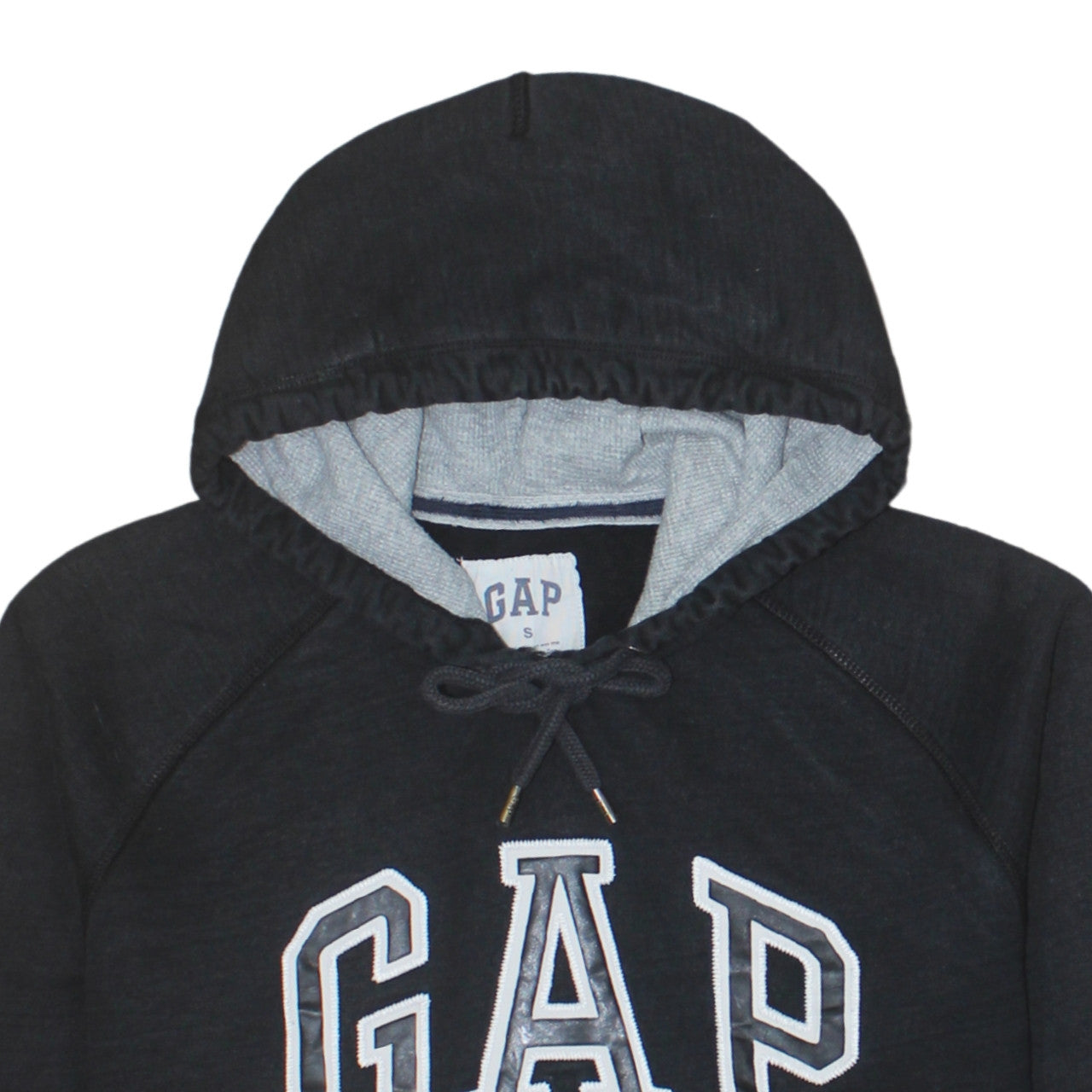 GAP Mens Black Pullover Hoodie Small Logo Cotton Classic Fit