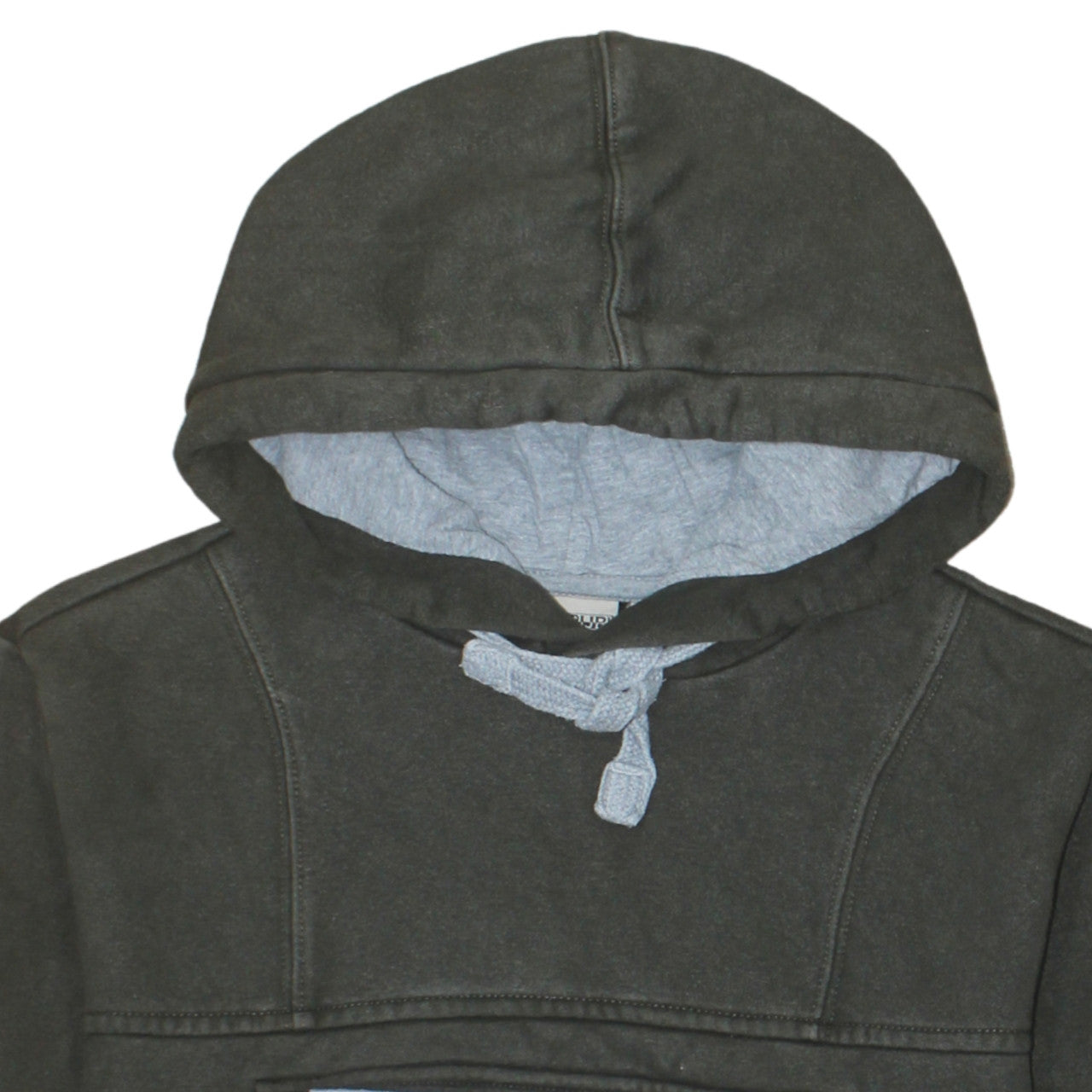 Napapijri Men's Grey Pullover Hoodie M Embroidered Logo Flag Design