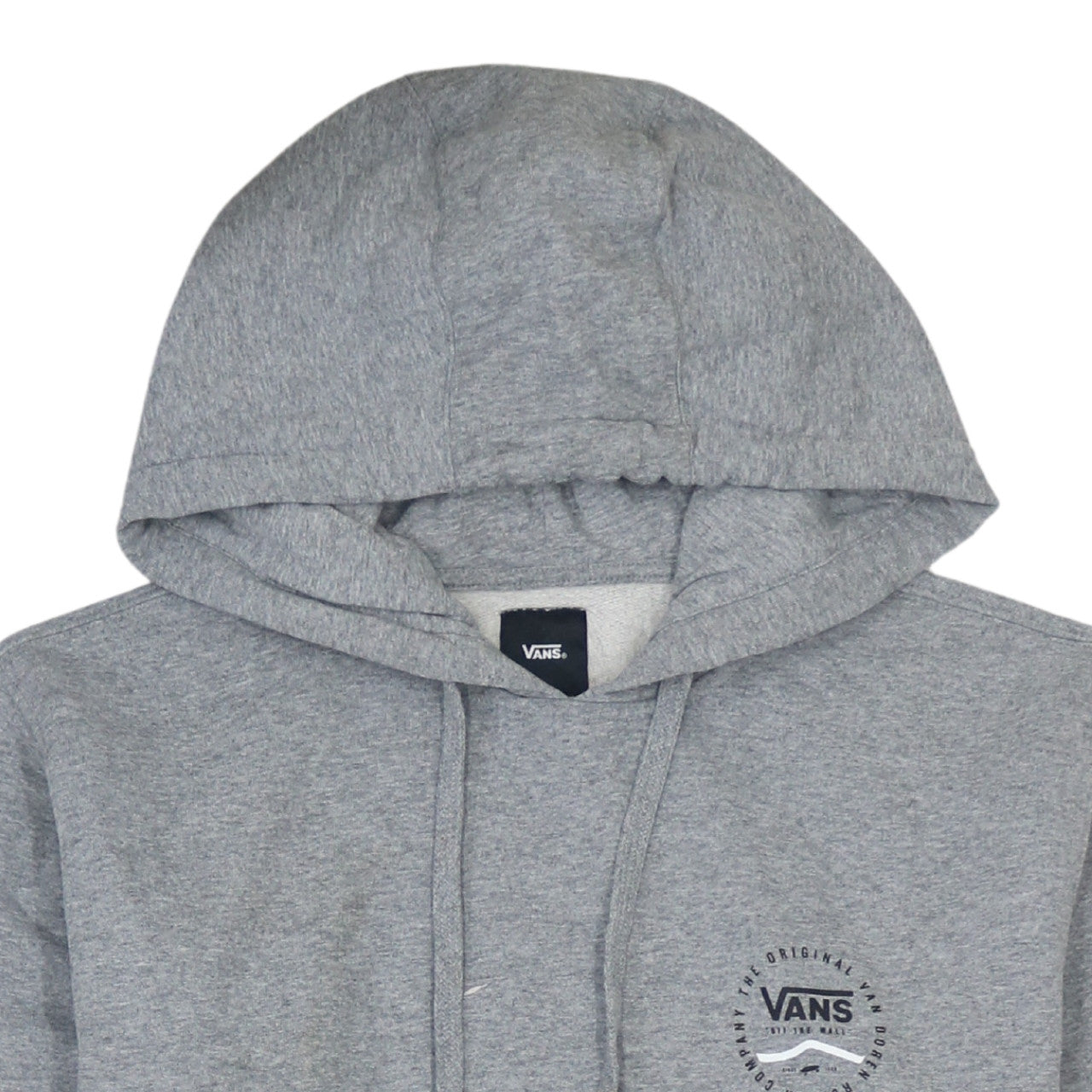 Vans Men's Grey Small Pullover Hoodie with Logo Graphic