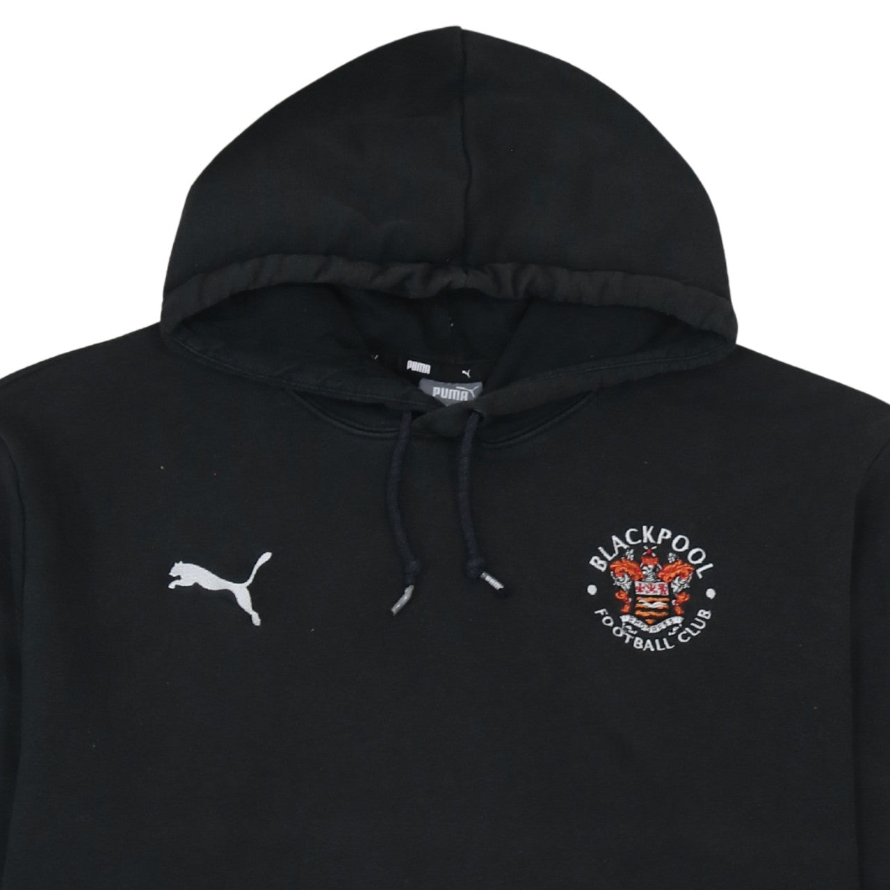 Puma Men's Black 2XL Pullover Hoodie Blackpool FC Embroidered Sportswear