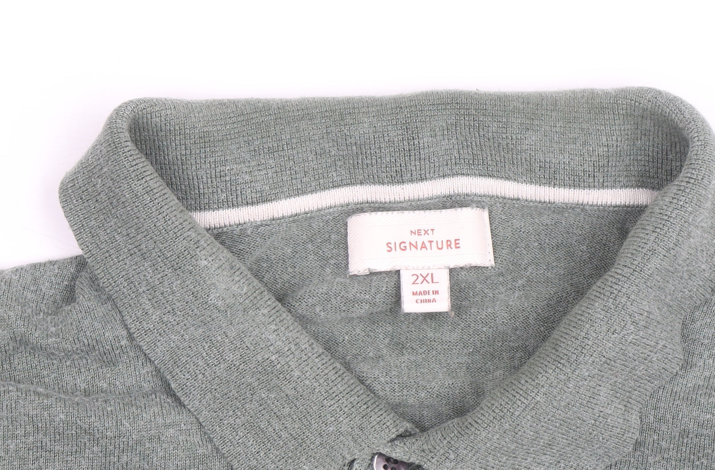 Next Signature Men's Green 2XL Cotton Silk Short Sleeve Polo Shirt